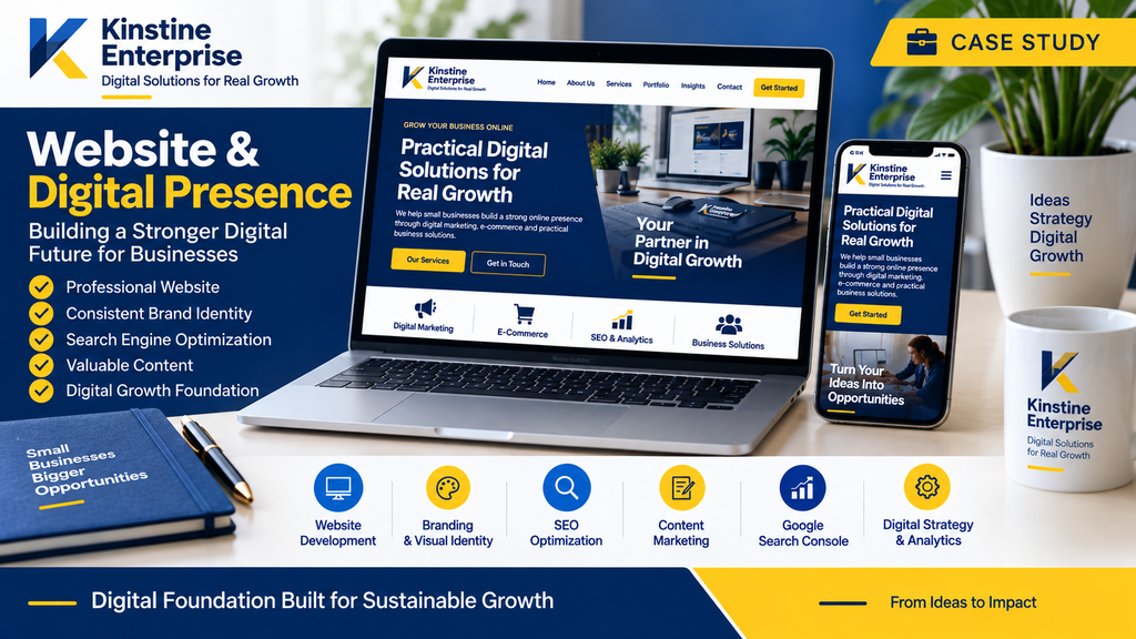 Digital marketing portfolio – Kinstine Enterprise website and digital presence case study
